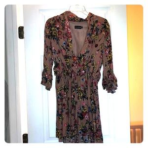 Brown floral dress